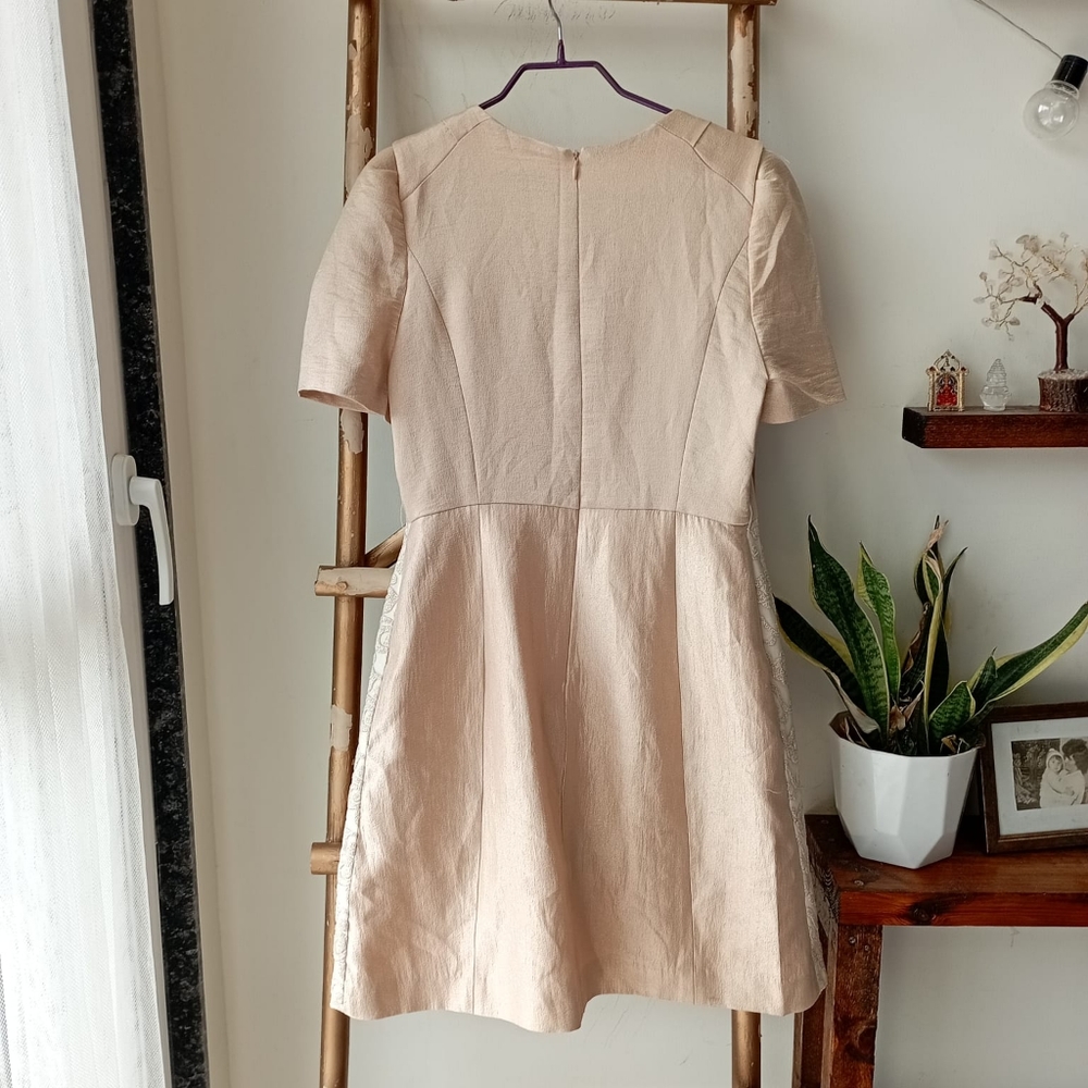 Korean Gold and Beige Embroidered Dress - Picture 9 of 14